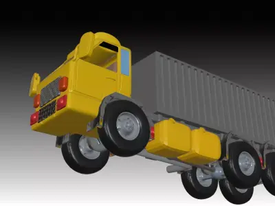Low poly truck model realistic cargo truck model assets Low-poly 3D model