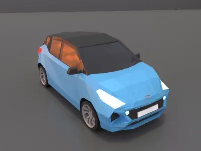 Hyundai i10 2020 lowpoly 3d model 3D Low-poly 3D model