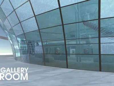 Picture gallery - showroom Low-poly 3D model