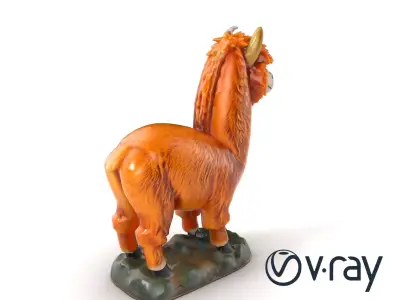 SolarFluff Alpaca Sculpture model pack Low-poly 3D model