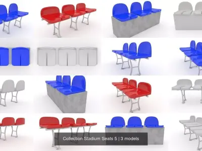 Collection Stadium Seats 5 3D Model Pack