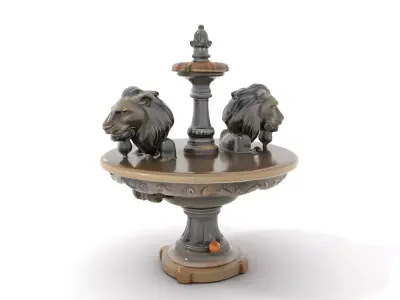Elegant Lion Fountain model pack Low-poly 3D model