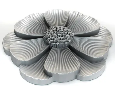 3D stl model of a flower for CNC router 3D print model