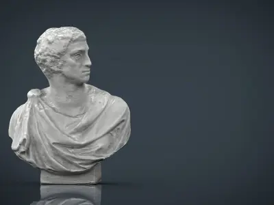 ROMAN BUST 2 Low-poly 3D model