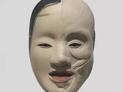 Japanese Broken Beauty Ubume  Nipponese mask toy 3D print model