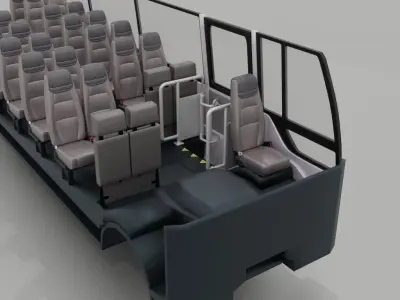 Fuso Rosa MiniBus Low-poly 3D model