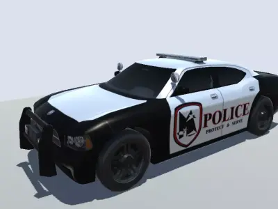 Dodge Charger Police car low-poly 3d model Low-poly 3D model