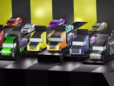 Lowpoly Vehicles - Part 3 - Trucks Low-poly 3D model