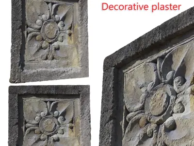 Ultra realistic Decorative plaster Scan 4k HD Low-poly 3D model