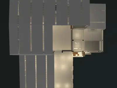 Industrial building in cutaway section 25i16 3D model