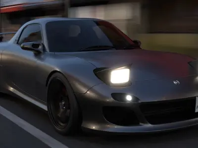Mazda RX-7 Low-poly 3D model