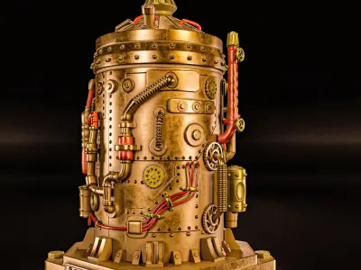 Time Displacement Capsule Clock and Pen Pot Figurine home decor 3D model