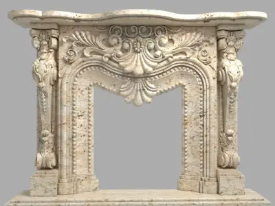 Stone fire place 3D model