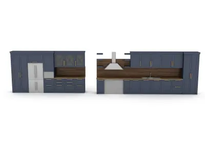 3d modern kitchen design Low-poly 3D model