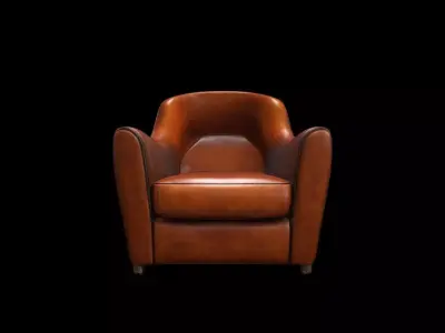 3d Model Stylish Room Interior With Comfortable Saddle Chair 3D model