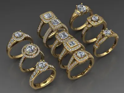 luxury rings 3D print model purchase