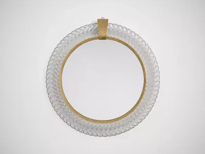 Italian Murano Carlo Scarpa Wall Mirror for Venini 3D model