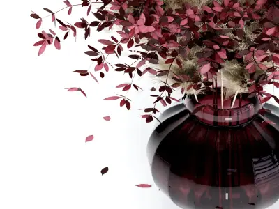  Bouquet03 Dry pampas and Red leafs 3D model