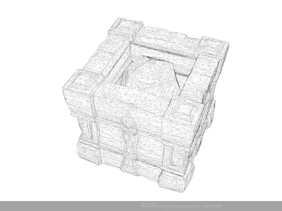 Stylized Fire Pit Low-poly 3D model
