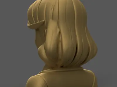 Cute Cartoon Girl Bust 3D Printable STL for Decoration 3D print model
