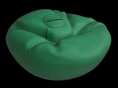 Large Green Bean Bag Chair 3D model