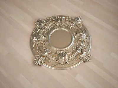 Rosette 1 gold ornate medallion 3D model