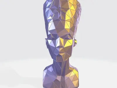 Nefertiti WIREFRAME VORONOI WIREMESH MESH 3D print model