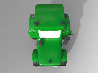 Cartoon Tractor Low-poly 3D model