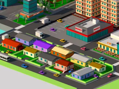 Low Poly City Model - ED Low-poly 3D model