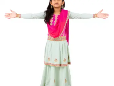 Vibrant Ethnic Dress model pack Low-poly 3D model