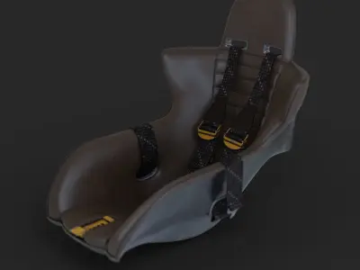 Vintage Porsche 962 seat 3D model