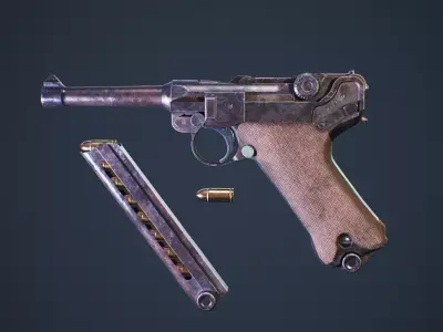 Luger P08 Low-poly 3D model