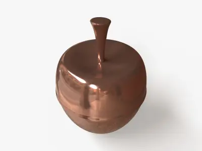 Bowl Apple Bronze Low-poly 3D model