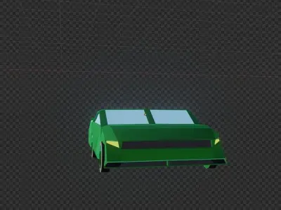 Basic Non-Model Green Sports Car Low-poly 3D model