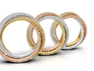 Trinity Ring Classic Model Paved 3D print model