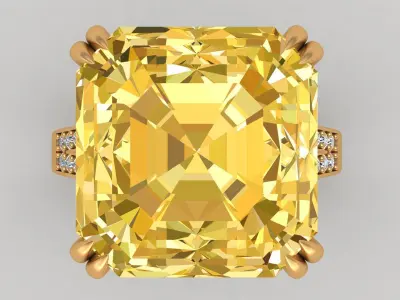 Graff Vivid Yellow Diamond Gold Ring 3D print model