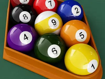 Pool Ball Starter Set Vray 3D model
