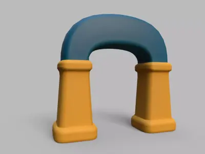 Stylized Race Gates Pack  Start Checkpoint Finish Low-poly 3D model