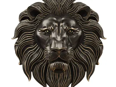 Bas-relief of a lions head 3D model