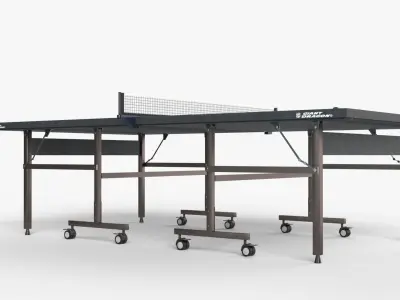 Black Tennis Table Ping Pong  rackets  and ball Low-poly 3D model