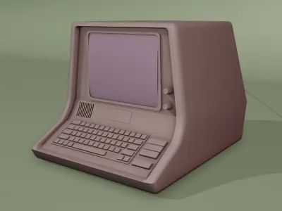 Retro Post-Apocalyptic Terminal - Game-Ready 3D Model - Fallout Free low-poly 3D model