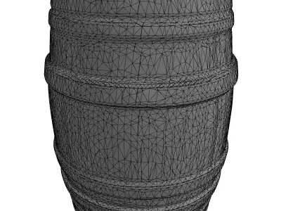 Rustic Wooden Storage Barrel Low-poly 3D model
