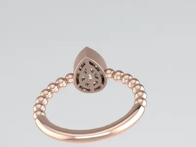 Spherical  Pear Ring  16 5mm 3D print model