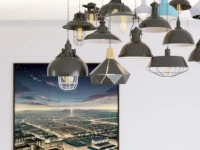 wind chandelier Industrial 3D model