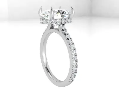 Oval Diamond Ring 3967 3D print model