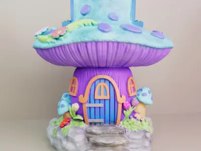 FANTASY MUSHROOM HOUSE DECORATION 3D print model