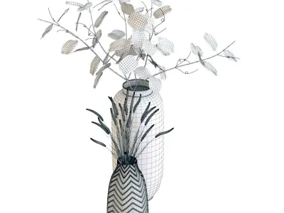 Crate and Barrel Adra and Timber Vases 3D model