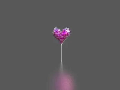 HEART BALLOON Low-poly 3D model