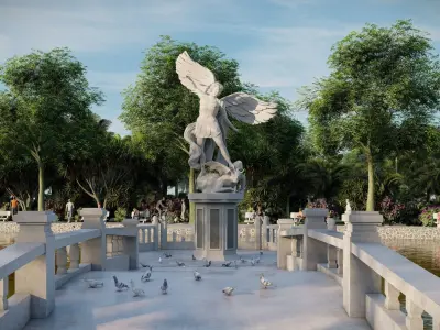 Saint Michael Statue 3D model