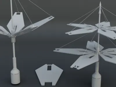 15 Sci-Fi Solar panels Low-poly 3D model